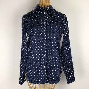 Chaps Blue Polka Dot Button Down